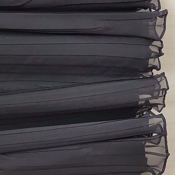 Ann Taylor LOFT little Black dress women's sz 2, whimsigoth fairy pleats sheer - Picture 3 of 8